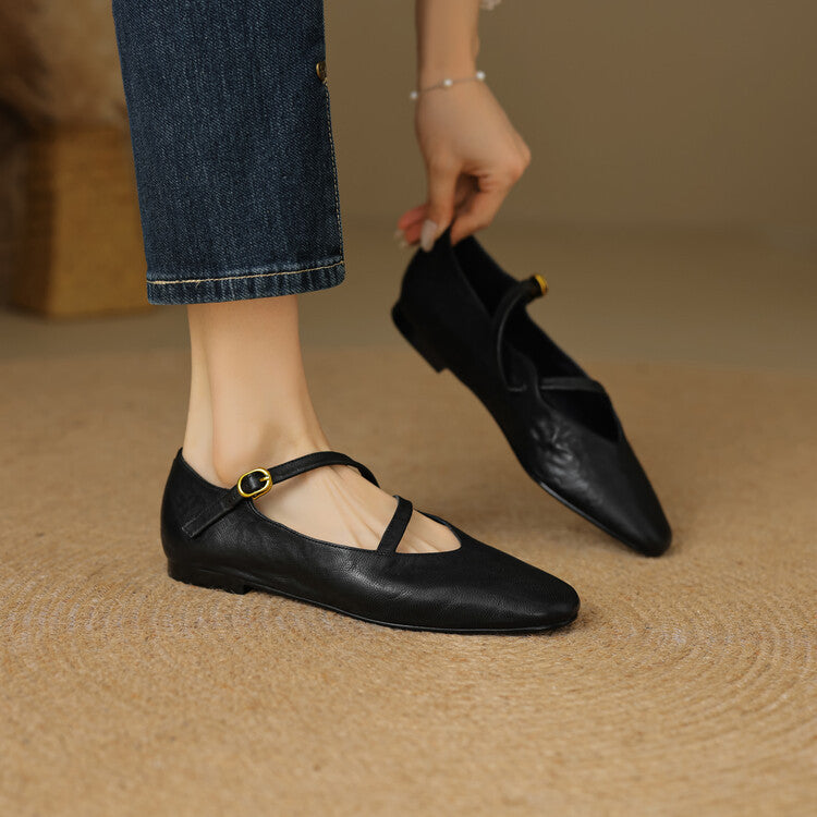 Women's Strap Leather Mary-Jane