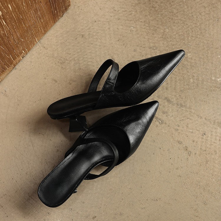 Women's Strap Leather Mules
