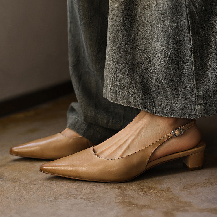 Women's Leather Slingback Heels