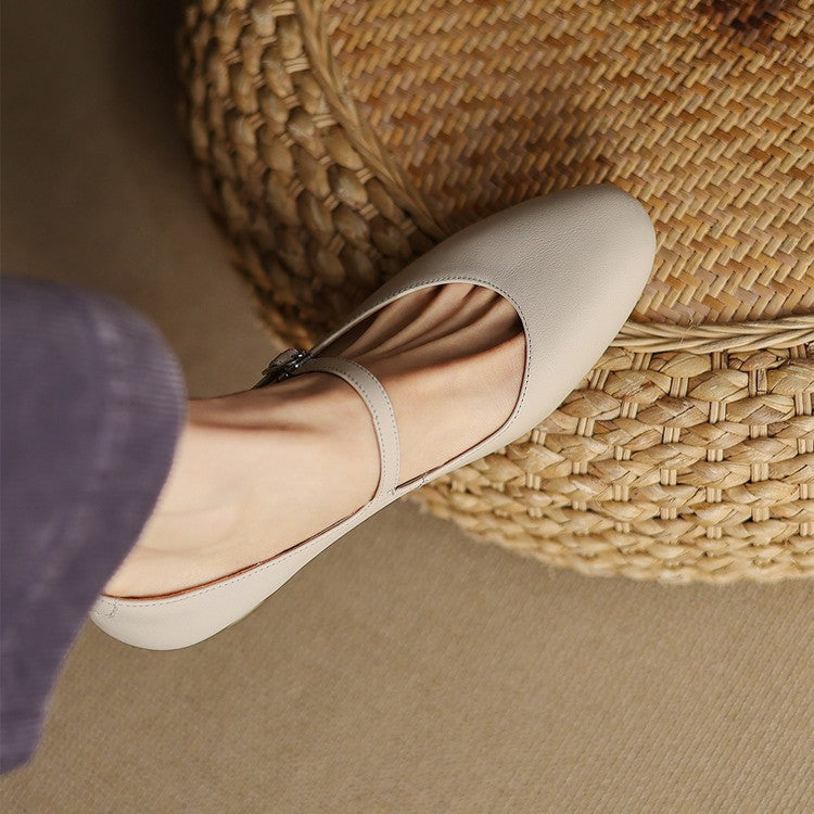 Women's Leather Block Heels