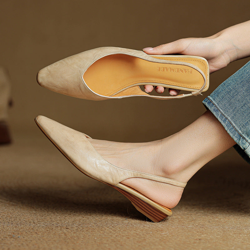 Women's Slingback Leather Flats