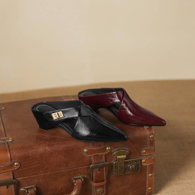 Women's Leather Sculpt Mules