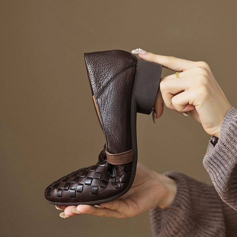 Women's Woven Leather Loafers