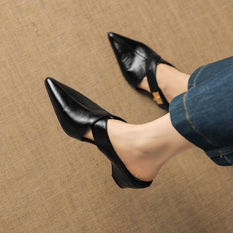 Women's Leather Sculpt Mules