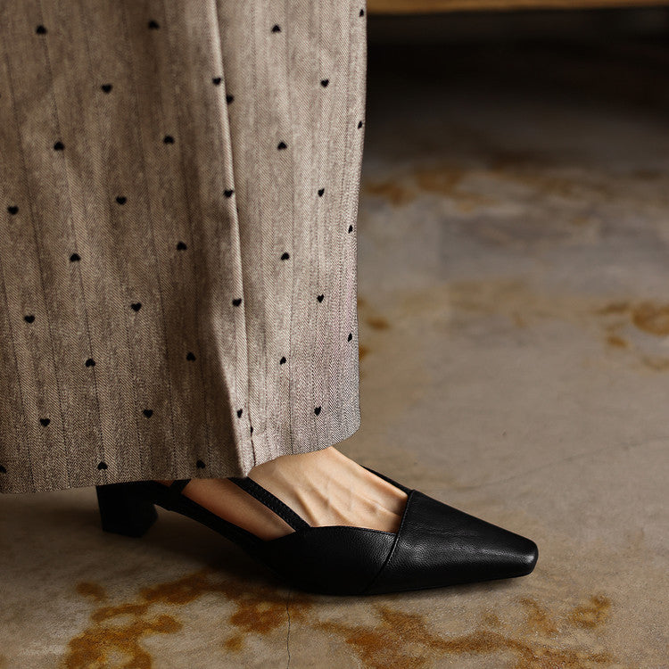 Women's Leather Slingback Heels