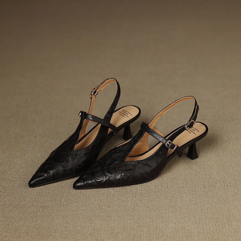 Women's Pointed Leather Heels