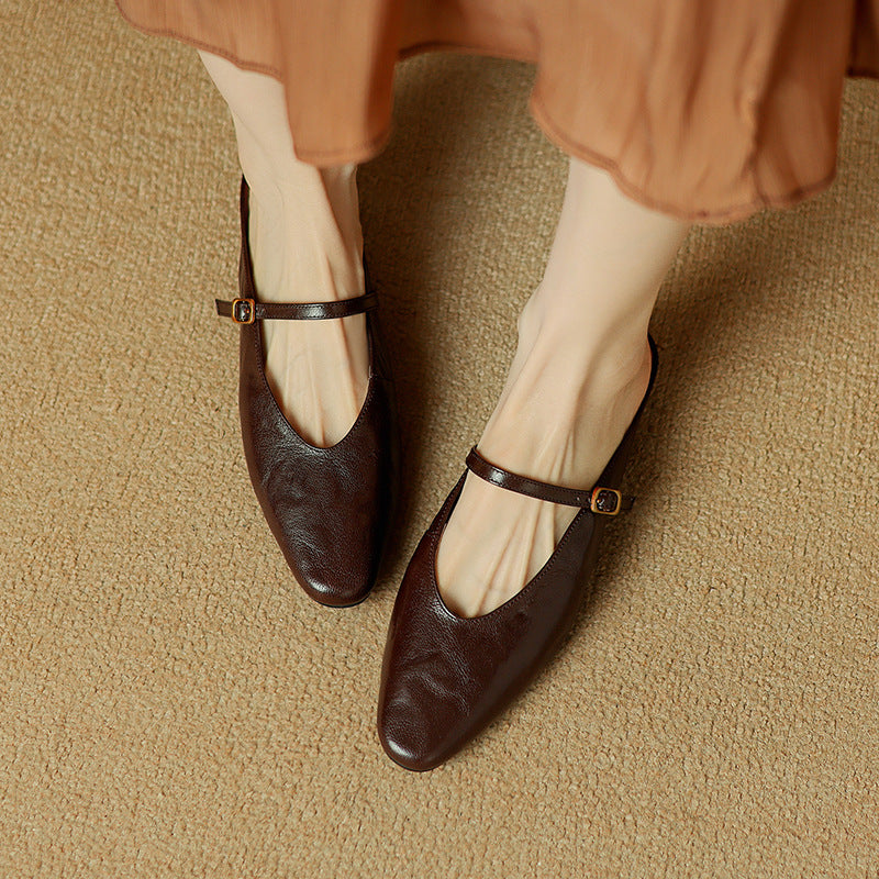 Women's Leather Strap Mules