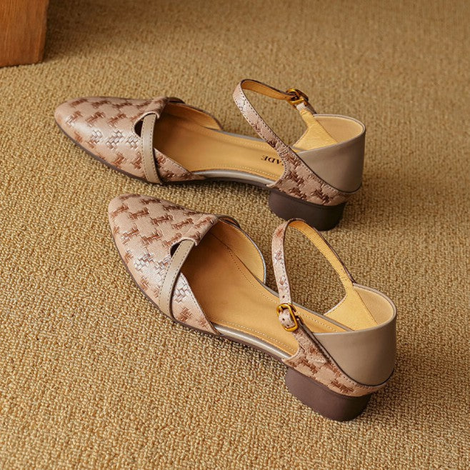 Women's Woven Leather Mary-Janes