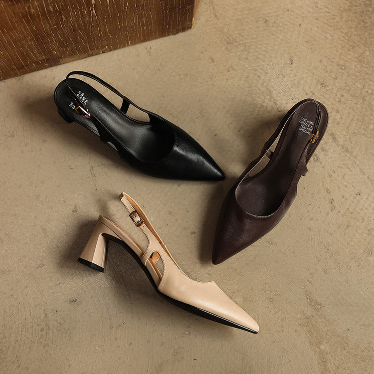 Women's Leather Slingback Heels