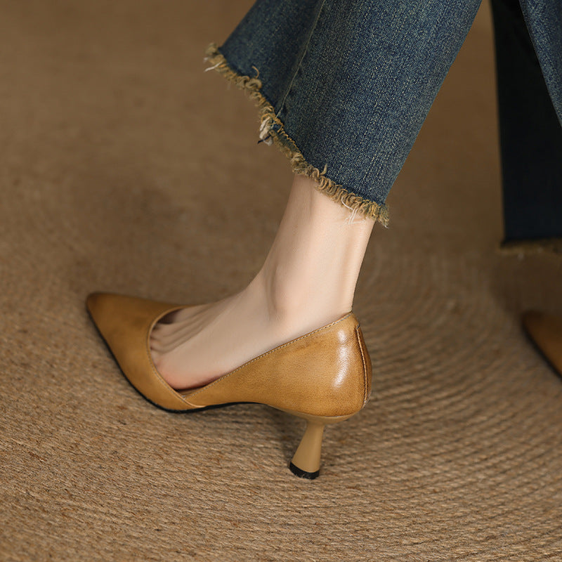 Women's Curve Leather Heels