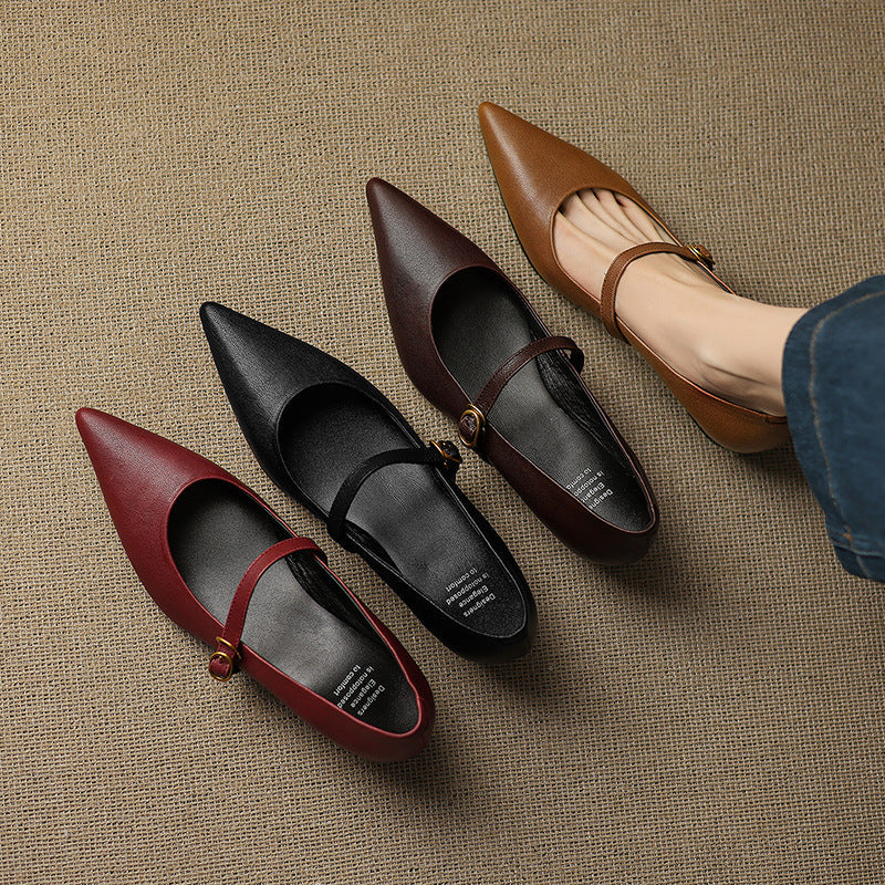 Women's Lambskin Leather Mary Janes