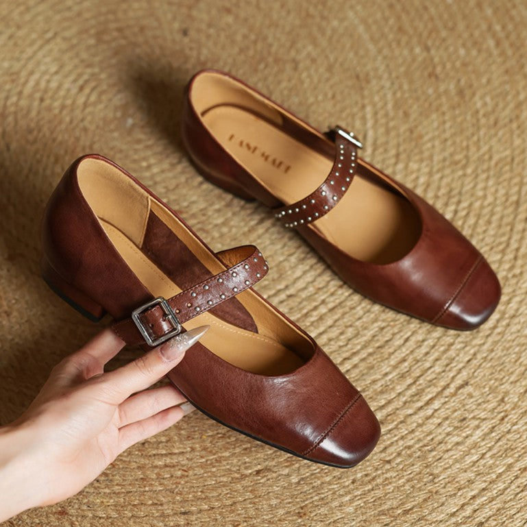 Women's Leather Mary Janes