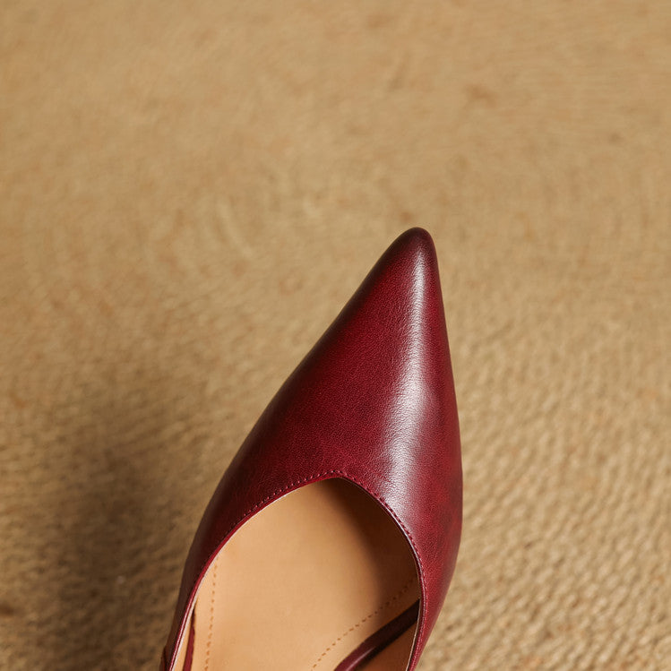 Women's Slingback Leather Heels