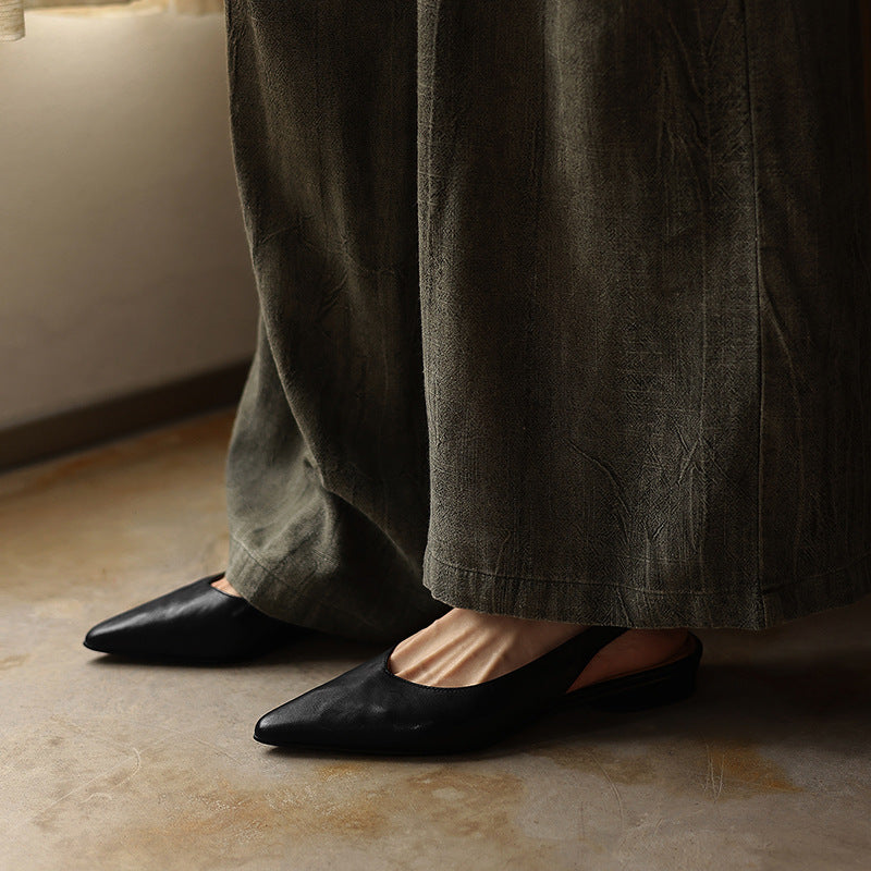 Women's Slingback Leather Flats