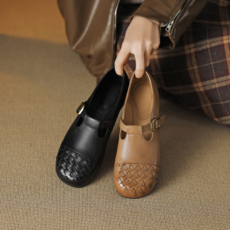 Women's Woven Leather Loafers