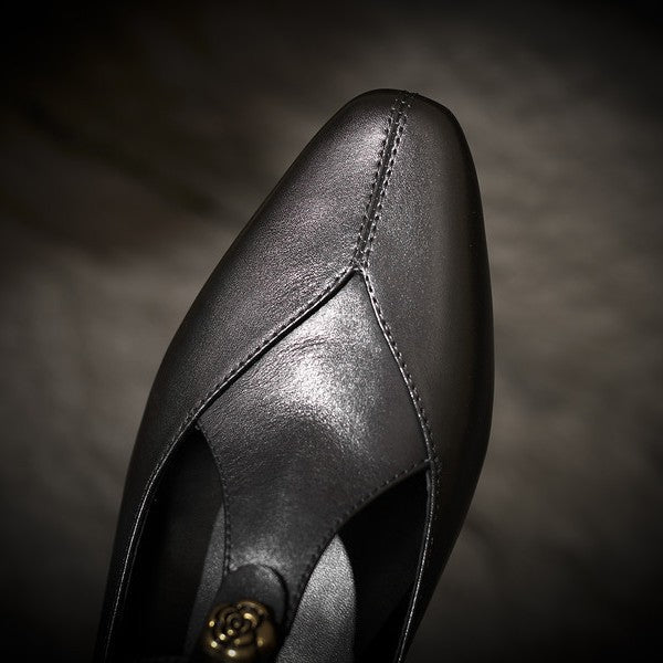Women's T-Bar Leather Pumps