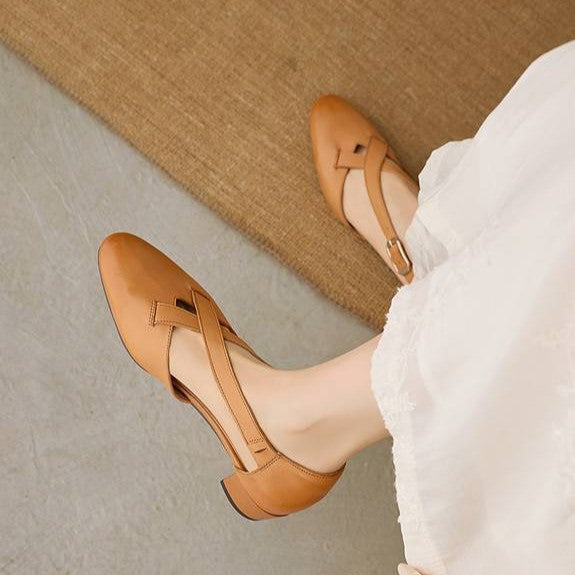 Women's Crossstrap Leather Heels