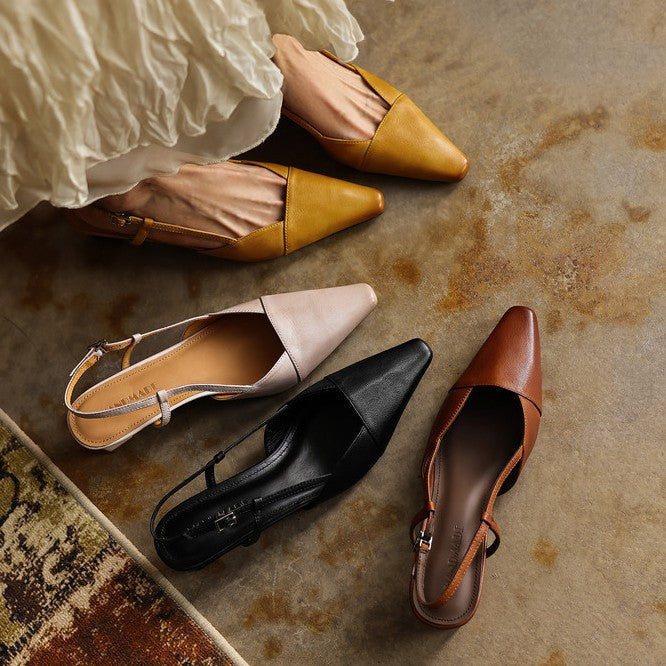 Women's Leather Slingback Heels