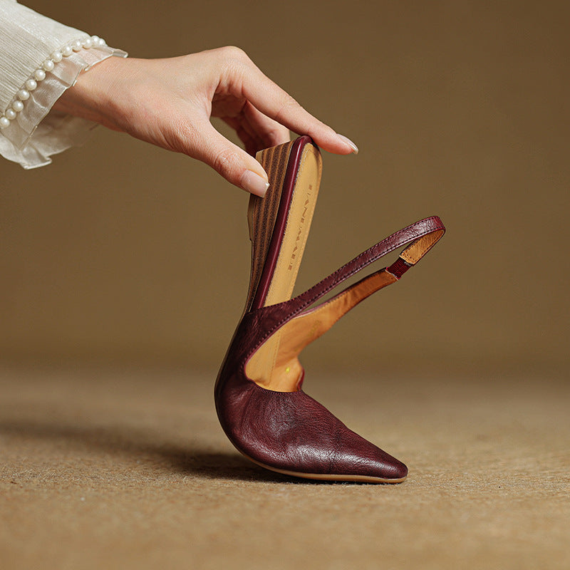 Women's Slingback Leather Flats
