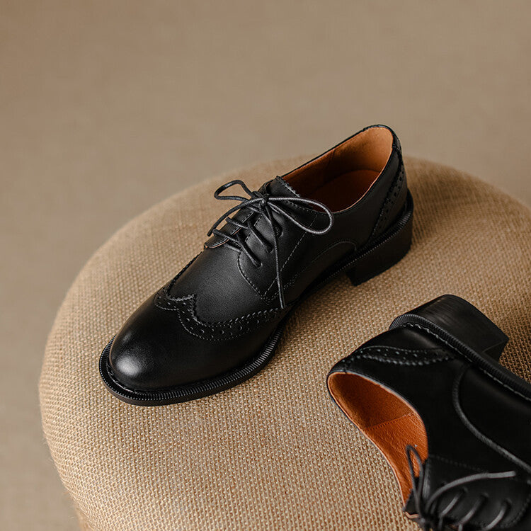 Women's Brogue Leather Oxfords