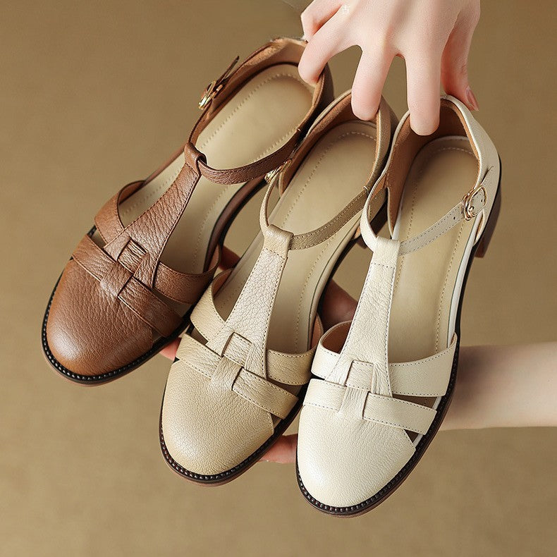 Women's Roman Leather Heels
