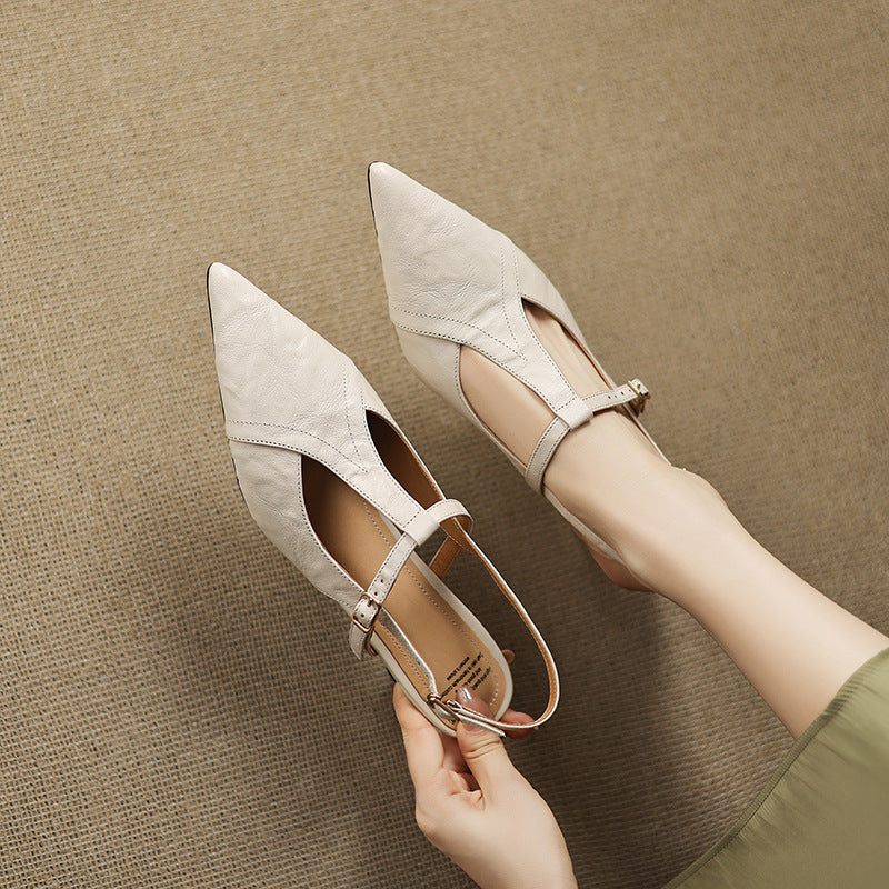 Women's Pointed Leather Heels