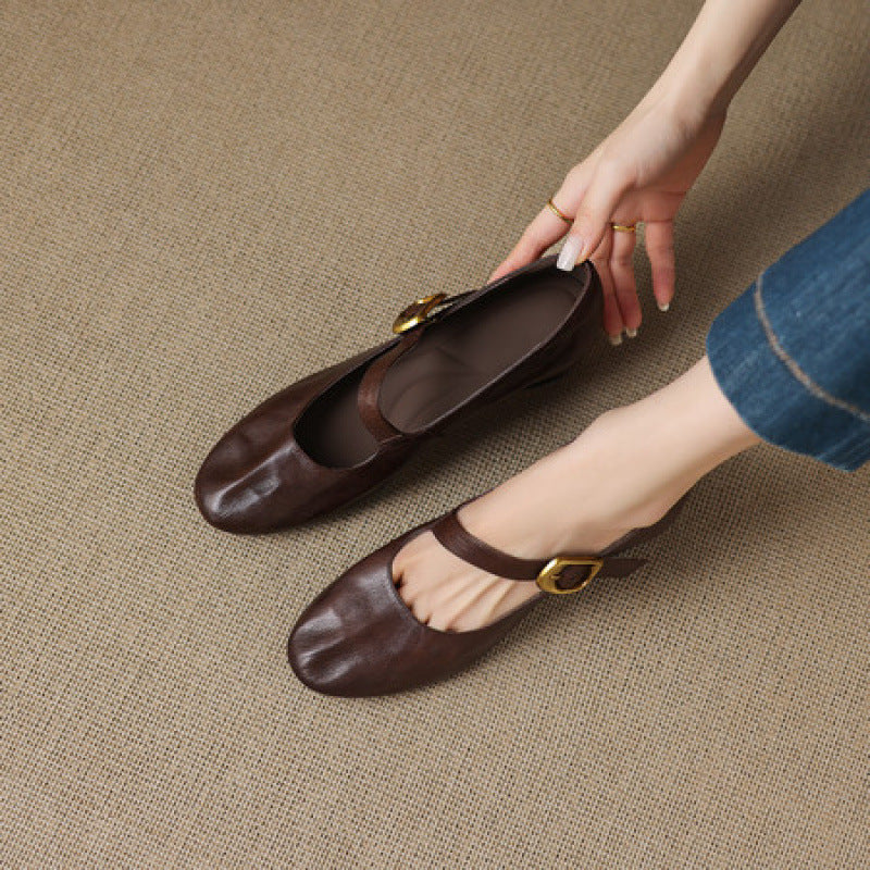 Glenara™ | Round-Toe Mary Jane Flat