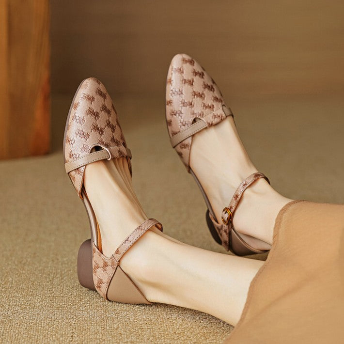Women's Woven Leather Mary-Janes