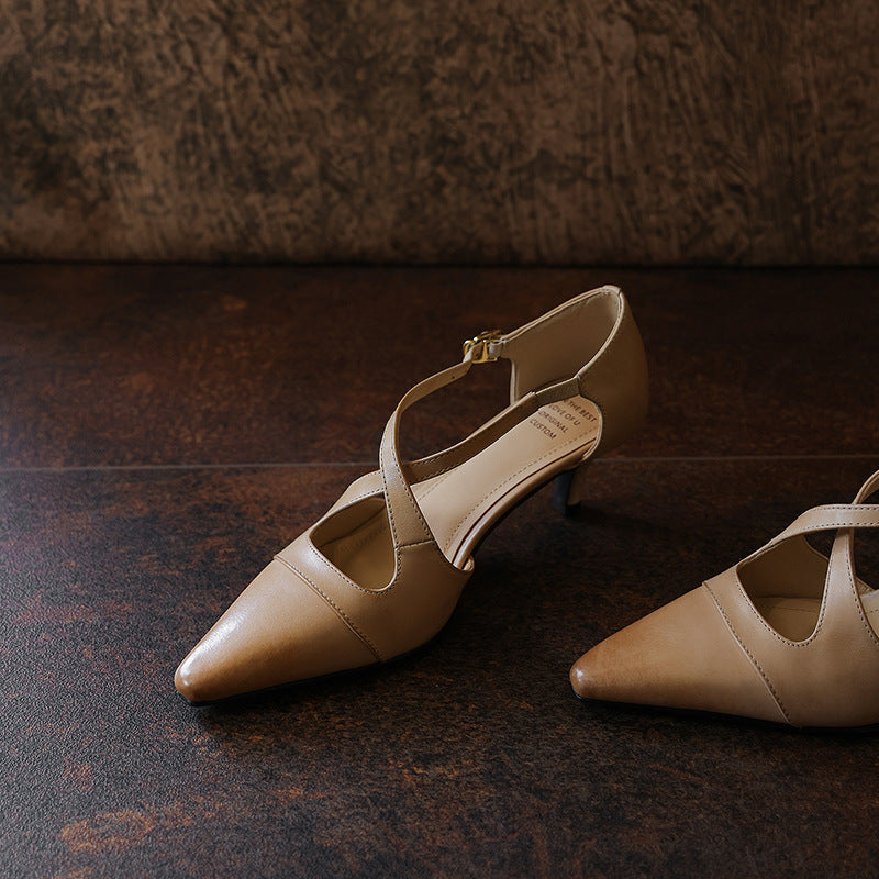 Women's Leather Mary-Jane Heels