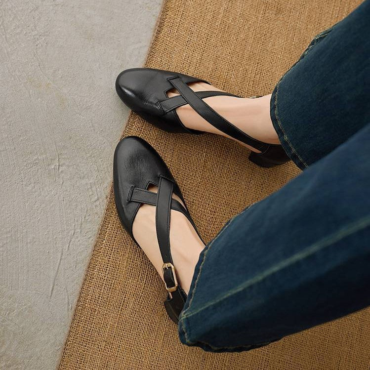 Women's Crossstrap Leather Heels