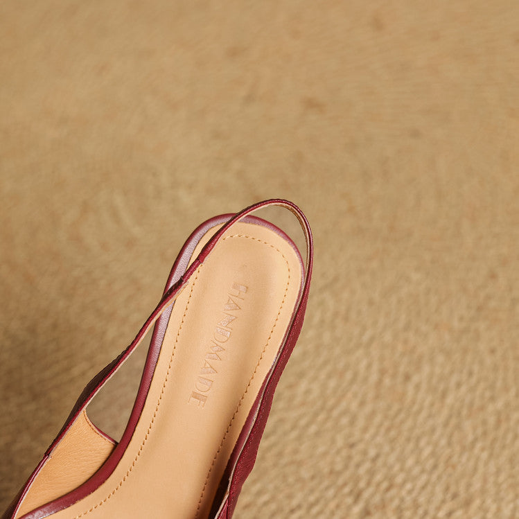 Women's Slingback Leather Heels