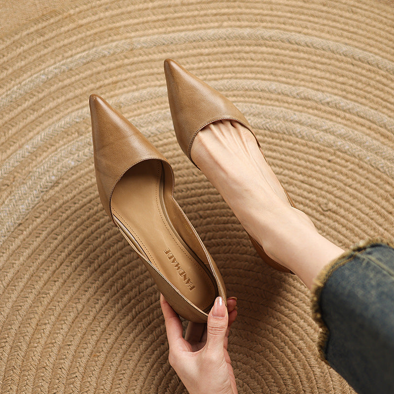 Women's Leather Kitten Heels