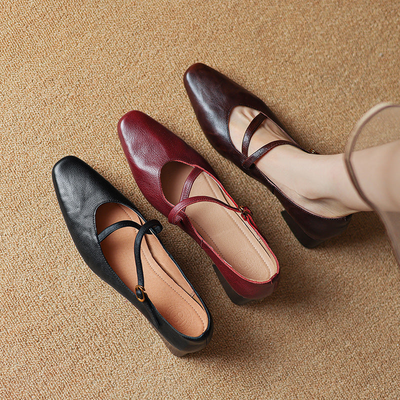 Women's Leather Mary Janes