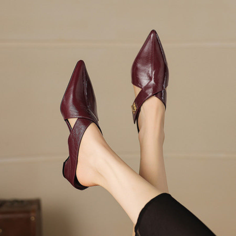 Women's Leather Sculpt Mules