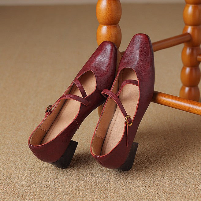 Women's Leather Mary Janes
