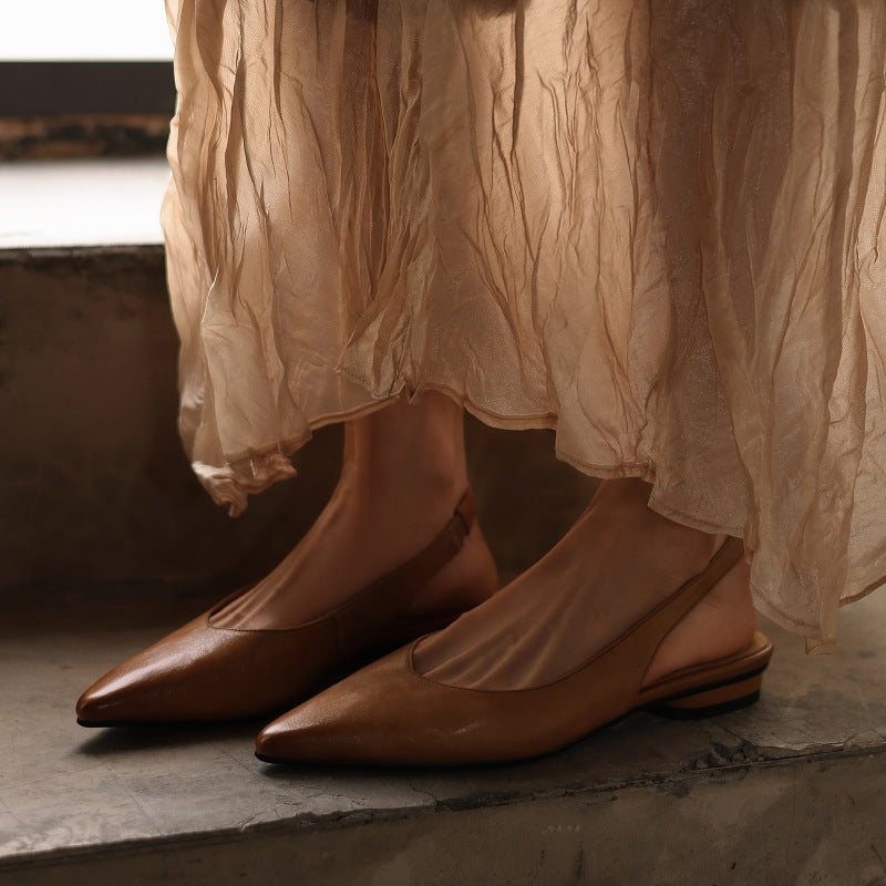 Women's Slingback Leather Flats