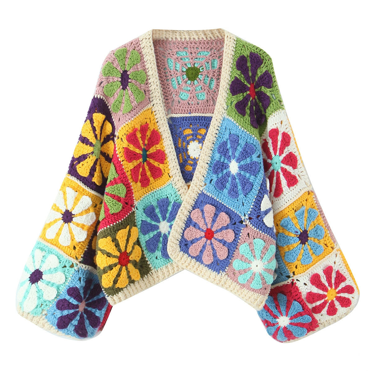 Marisol™ | Bohemian Patchwork Crochet Cardigan