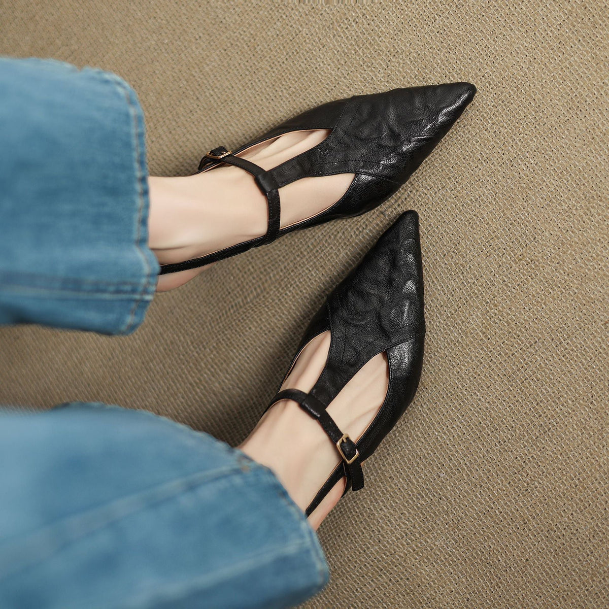 Women's Pointed Leather Heels