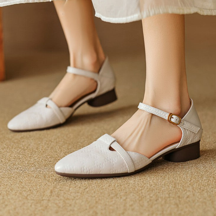 Women's Woven Leather Mary-Janes