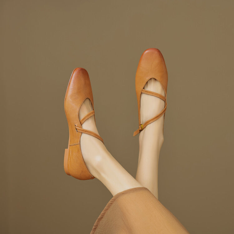 Women's Strap Leather Mary-Jane