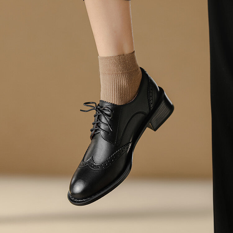 Women's Brogue Leather Oxfords