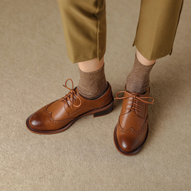 Women's Brogue Leather Oxfords