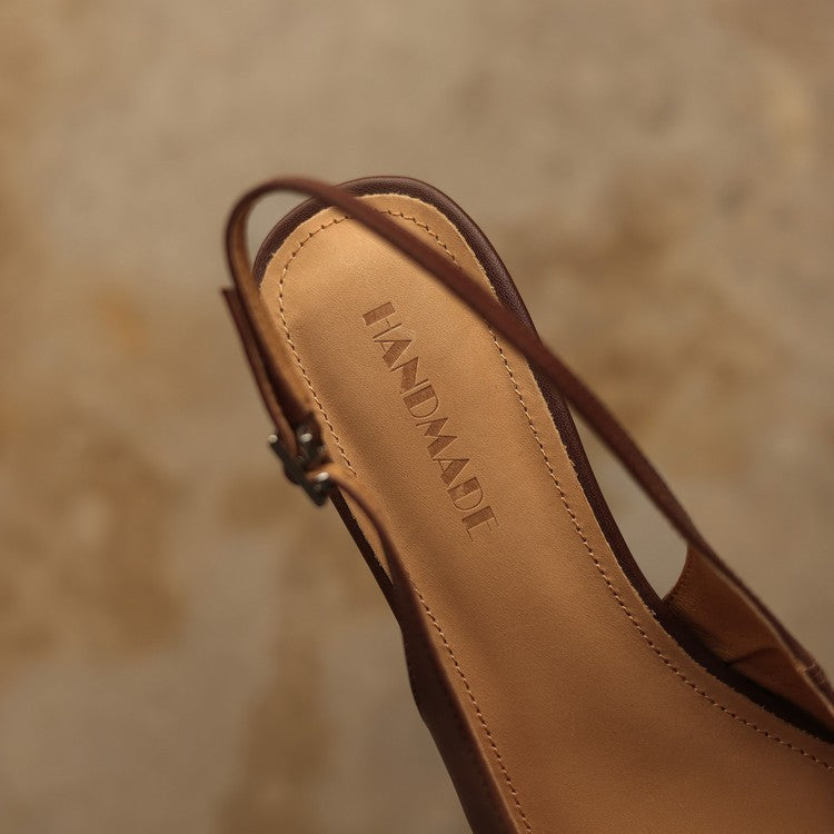 Women's Leather Slingback Heels