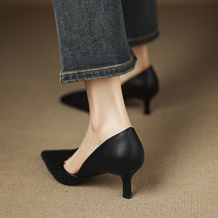 Women's Woven Leather Heels