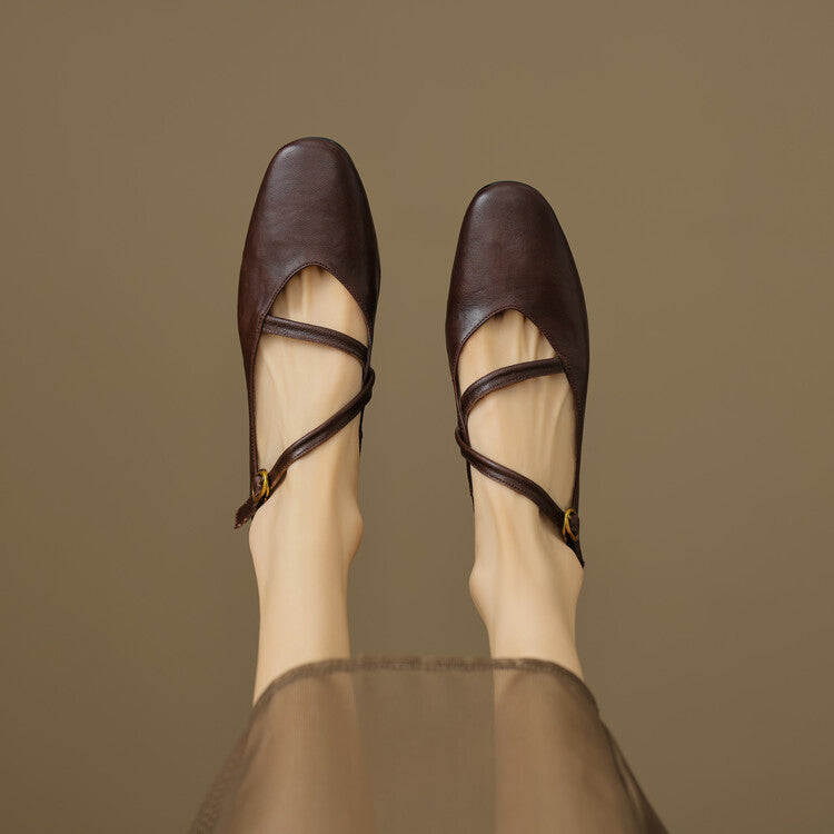 Women's Strap Leather Mary-Jane