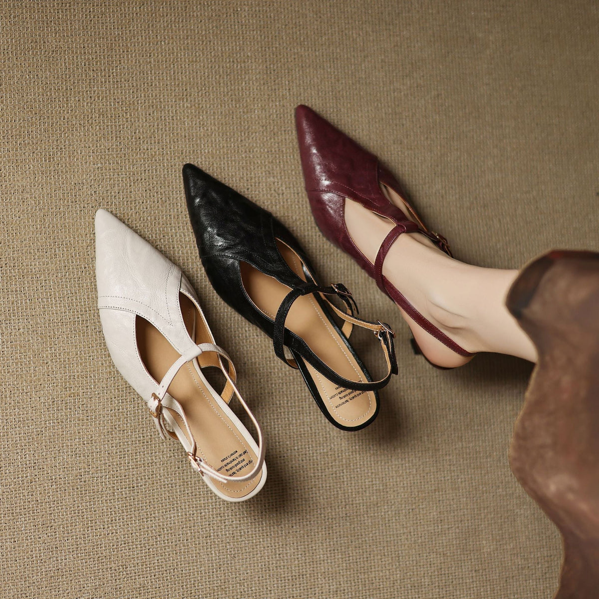 Women's Pointed Leather Heels