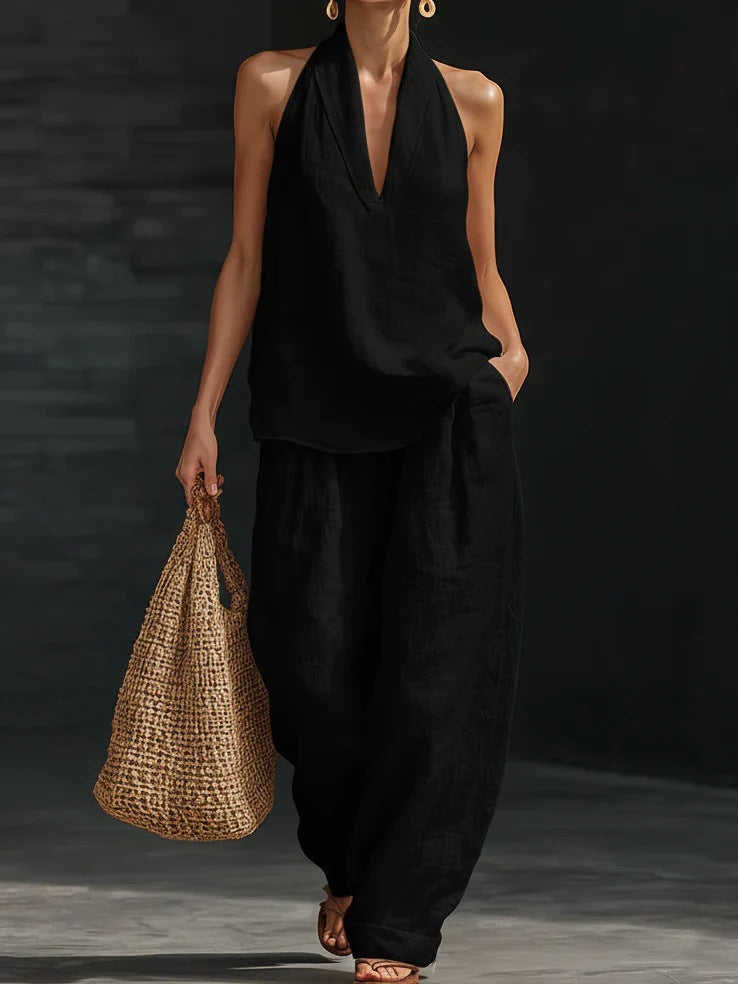 Zoë™ | Sleeveless Top & Wide-Leg Trouser Set