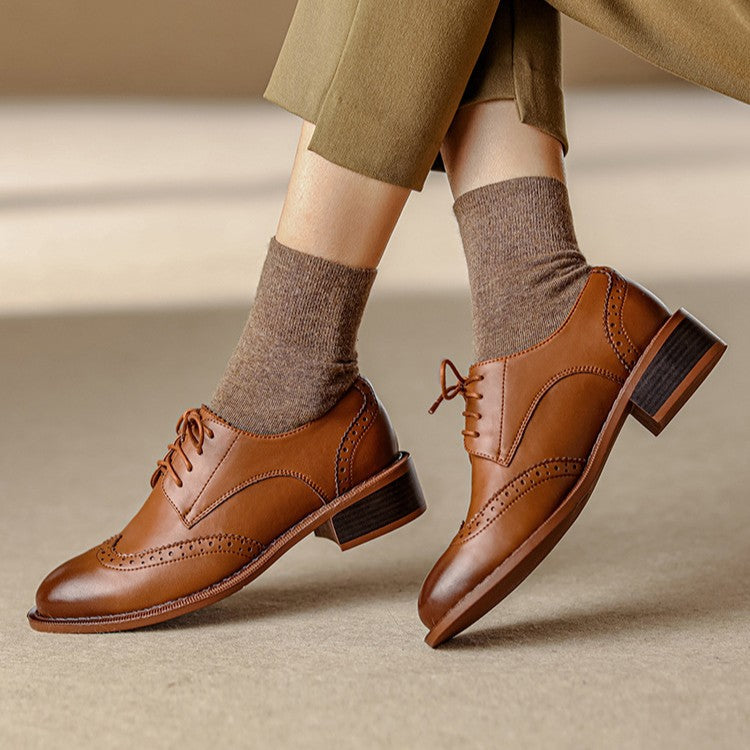 Women's Brogue Leather Oxfords