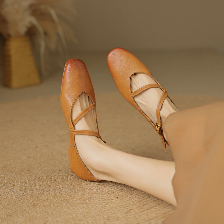Women's Strap Leather Mary-Jane