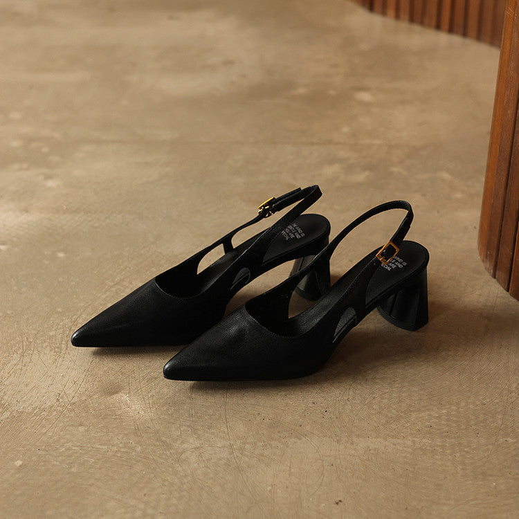 Women's Leather Slingback Heels
